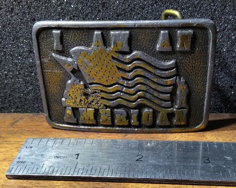 Vintage "I AM AN AMERICAN" Belt Buckle