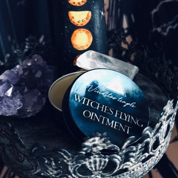 Witches Flying Ointment; magical herbs and oils hand blended to heighten intuition and create an astral experience