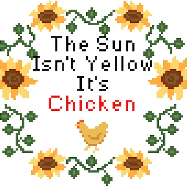 The Sun Isn't Yellow Bob Dylan Cross-Stitch Pattern