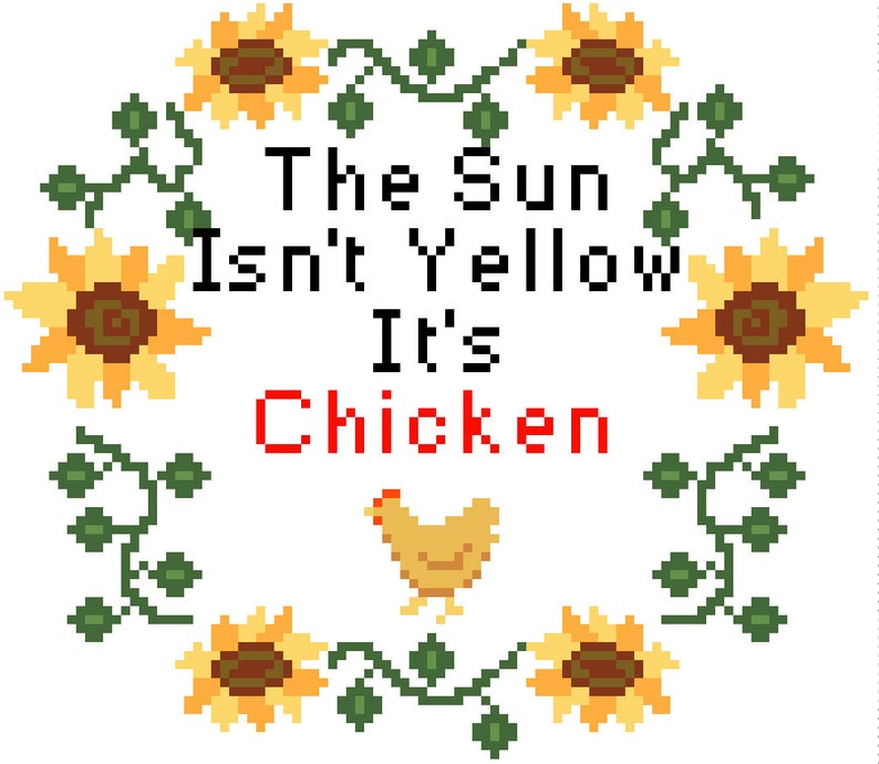 The Sun Isn't Yellow Bob Dylan Cross-Stitch Pattern image 1