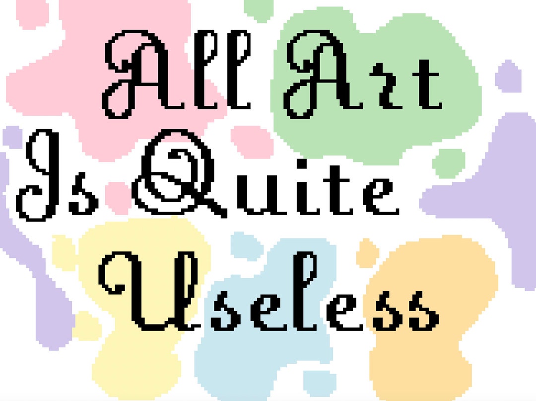 All Art is Quite Useless Oscar Wilde Cross Stitch Pattern Etsy