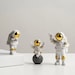 Astronaut Figuring Statue, Golden Sculpture, Historical Miniature Spaceman, Action Figures Nordic Home Decor 