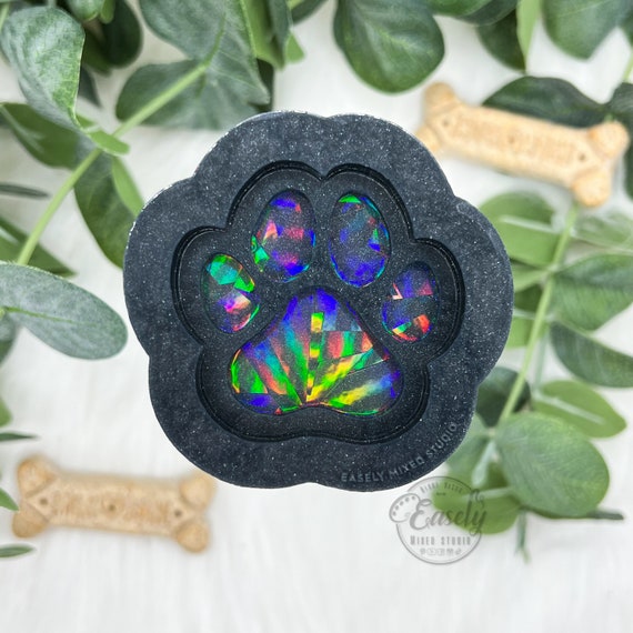 Holographic Paw Print 3D Layered Grippy / Keychain Silicone Mold, Resin Mold,  Holo Mold, Dog Mom Mold, Pet Mold, Handmade Silicone Mold 