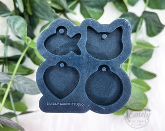 Cat ID tag palette silicone mold, cat tag mold, pet name tag, resin mold, silicone mold, handmade silicone mold, cat mom