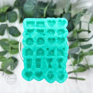 valentines theme earring stud palette silicone mold, shaker bits mold, handmade mold, resin mold, resin stud earrings, valentines day mold