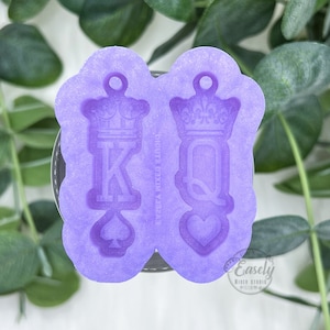 King and queen matching keychain silicone mold, handmade silicone mold, resin mold, couples keychain mold, matching keychains
