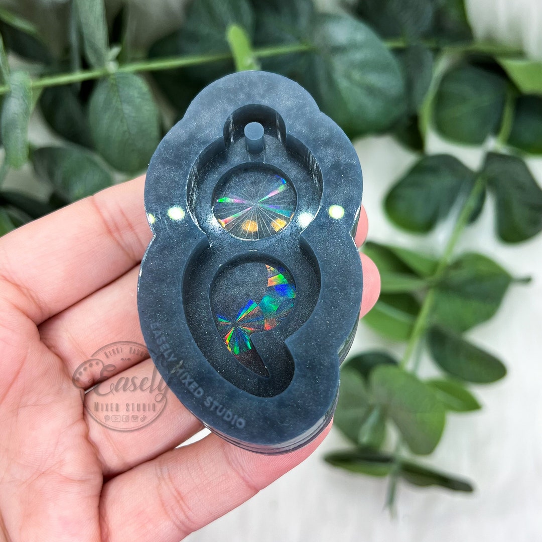 Holographic 3D Semicolon Keychain Silicone Mold, Resin Mold, Suicide ...