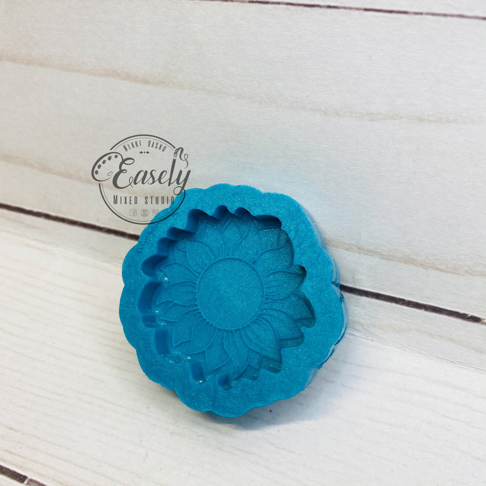 Sunflower grippy badge reel silicone mold resin mold flower Etsy