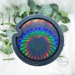 Holographic car coaster silicone mold, holographic mold, resin mold, car coaster mold, handmade mold