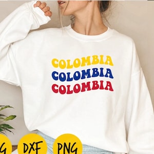 Colombia svg, Colombia groovy svg, Colombia flag,Colombia love svg, Colombia dxf, Colombia retro png, orgullo latino,DIGITAL FILE