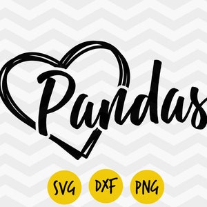 Pandas svg, Pandas cuore svg, Pandas orgoglio, I love Pandas, petlover team, Scuola . Vettore digitale, DOWNLOAD ISTANTANEO