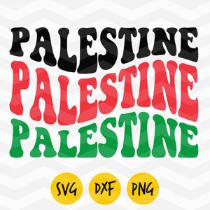 Palestine svg, Palestine  groovy svg, Palestine  flag, Palestine love svg, Palestine dxf, Palestine retro png,DIGITAL FILE