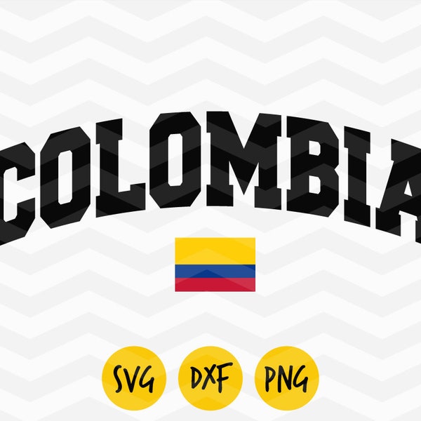 Colombia svg, Colombia groovy svg, Colombia flag,Colombia love svg, Colombia dxf, Colombia retro png, orgullo latino,DIGITAL FILE