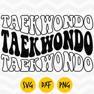 Taekwondo groovy Umriss svg, DIGITAL DOWNLOAD