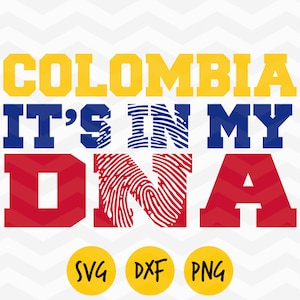 Colombia svg, Colombia está en mi ADN svg, bandera de Colombia, Colombia amor svg, Colombia dxf, Colombia retro png, orgullo latino, ARCHIVO DIGITAL