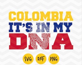 Colombia svg, Colombia it's in my DNA svg, Colombia flag,Colombia love svg, Colombia dxf, Colombia retro png, orgullo latino,DIGITAL FILE