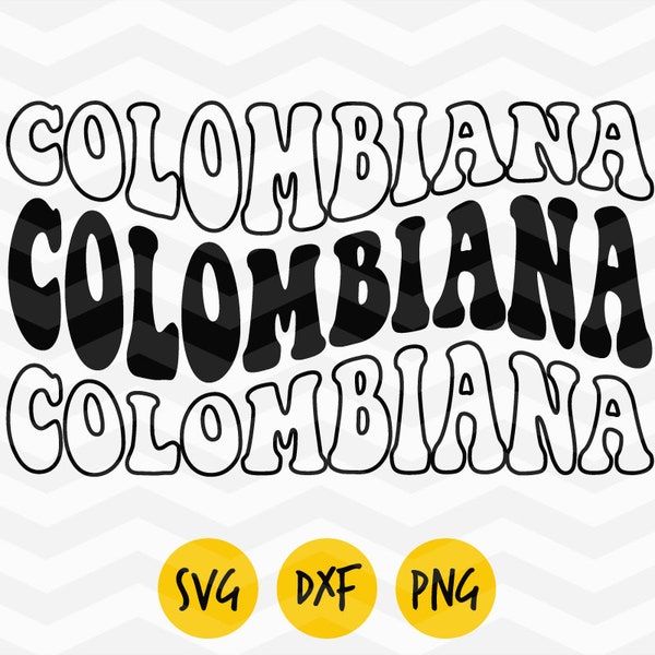 Colombiana svg, Colombia groovy svg, Colombia flag,Colombia love svg, Colombia dxf, Colombia retro png, orgullo latino,DIGITAL FILE