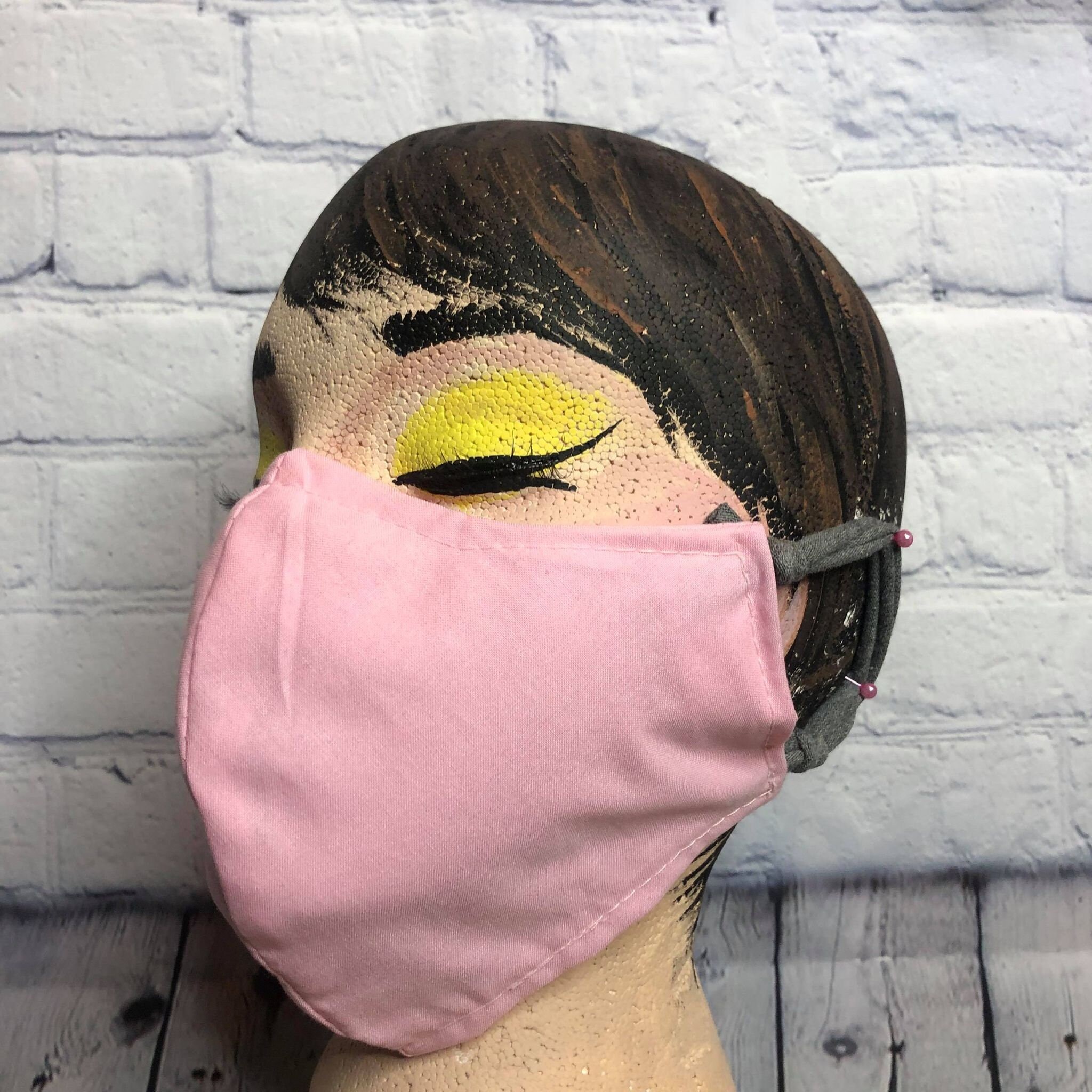 Solid Light Pastel Pink Mask Adult Size Reusable Mask Cotton Etsy