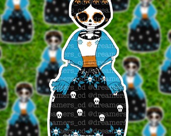 Catrina Sticker | Waterproof Sticker | Catrina Design | Laptop Sticker | Water bottle Sticker
