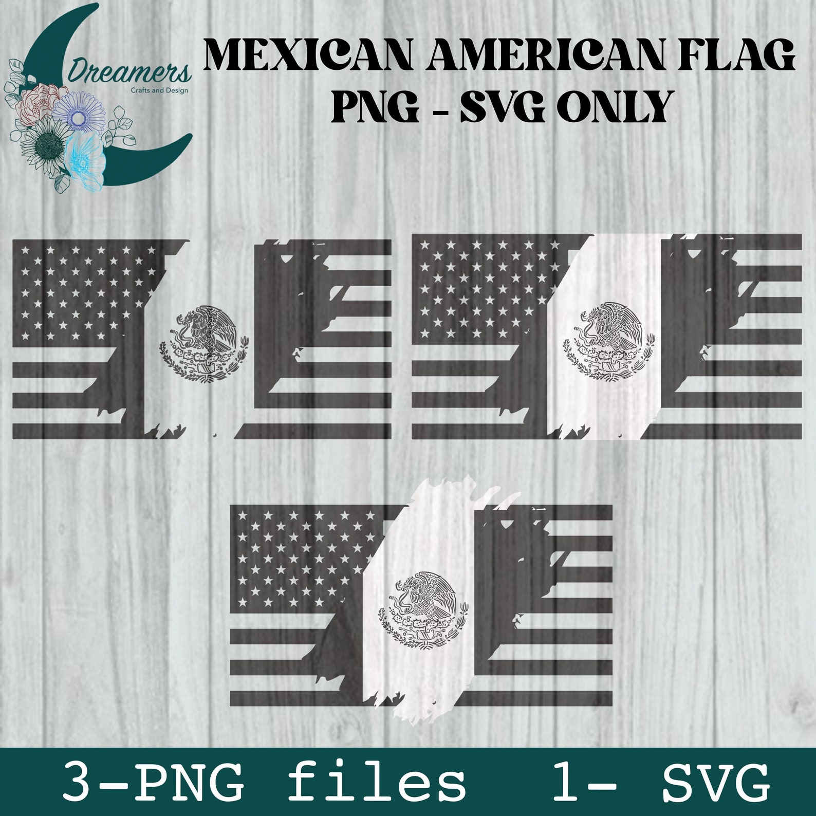 Mexican American Flag Design | SVG &amp; PNG File | Digital File | Mexican ...