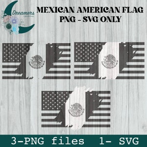 Mexican American Flag Design | SVG & PNG File | Digital File | Mexican Flag | American Flag