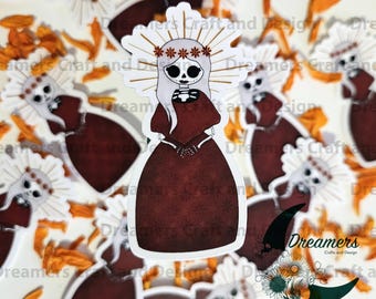 Catrina Sticker | Waterproof Sticker | Catrina Design | Laptop Sticker | Water bottle Sticker