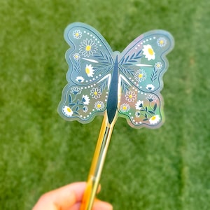 Butterfly Floral Rainbow Sun Catcher | Rainbow reflection | Clear Window Sticker |