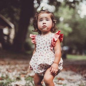 ポピー ベビードレスとロンパー PDF デジタル縫製パターン、新生児～4 歳、ベビードレス縫製パターン、ベビーロンパー縫製パターン