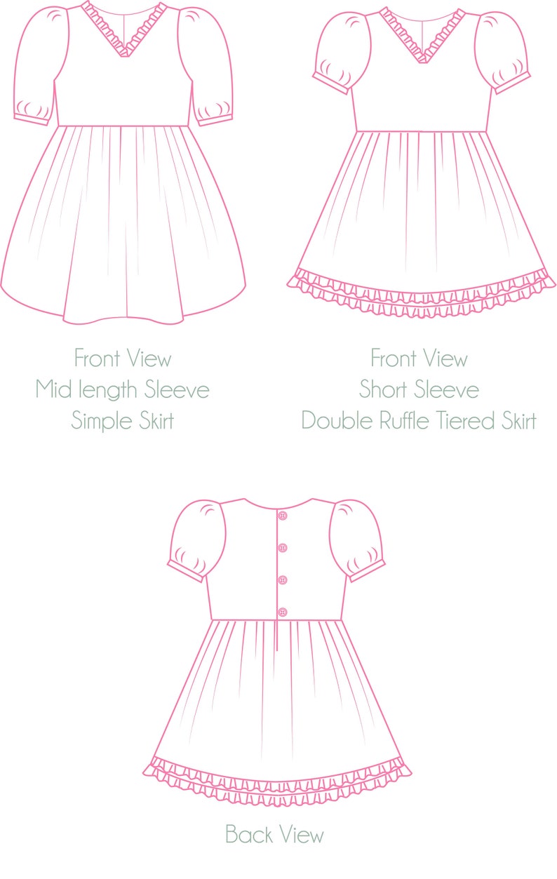 Hydrangea Dress PDF Sewing Pattern Sizes 1-14 image 10