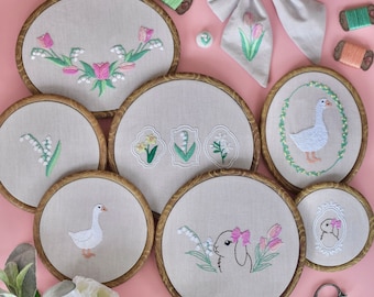 Crocus Hand Embroidery Pattern PDF | Bunny, Goose & Floral Embroidery Designs