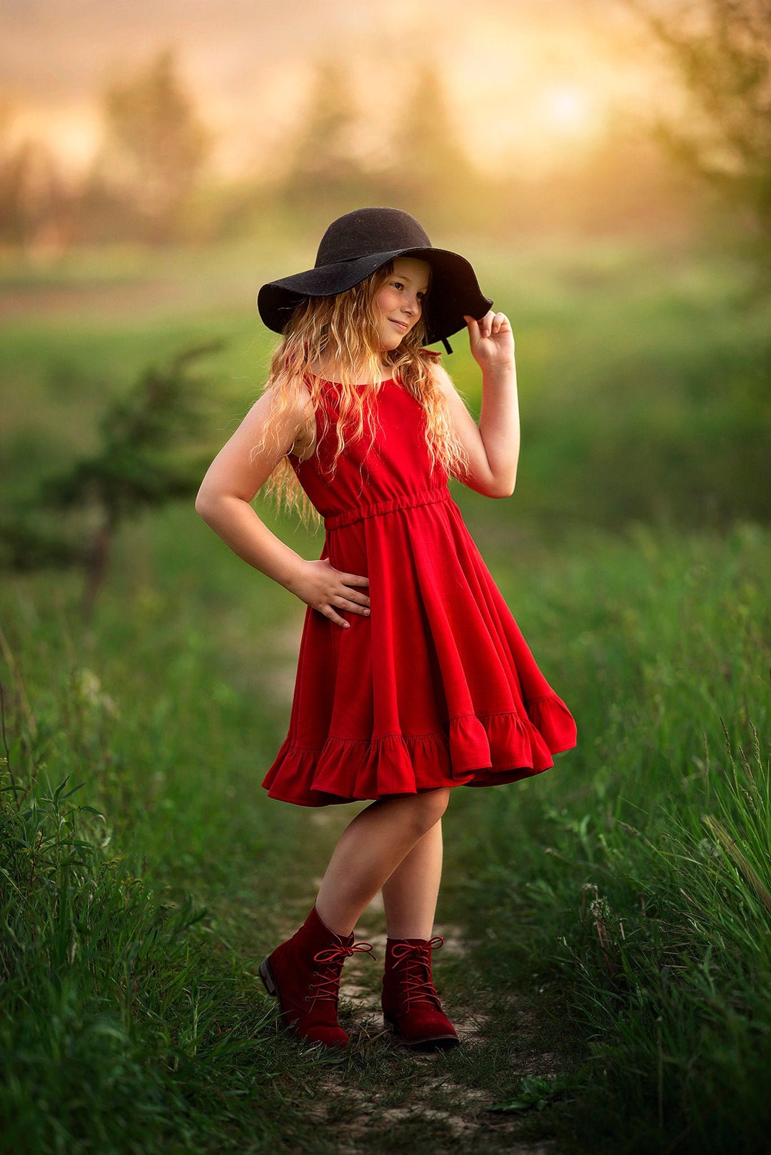 Maple Sewing Pattern, PDF Pattern, Girls Dress Pattern, Tie Shoulder ...
