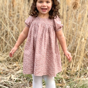 Petunia Babydoll Dress PDF Digital Sewing Pattern Girls Dress Sewing Pattern, Pintuck Skirt Dress, Puff sleeve dress, Babydoll style