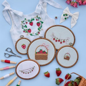 Strawberry Valentines Hand Embroidery PDF Pattern