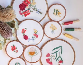 Bottlebrush Embroidery PDF Pattern, Autralian Native Embroidery