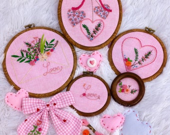 Begonia Valentines Hand Embroidery PDF Pattern