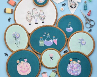 Candytuft Embroidery PDF Pattern, Halloween Embroidery,