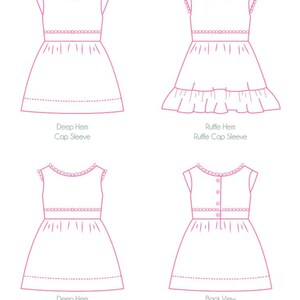 Lily Dress PDF Digital Sewing Pattern, Girls Dress Sewing Pattern, Baby Dress Sewing Pattern, Easter Dress, Cap sleeve, ruffles, image 9
