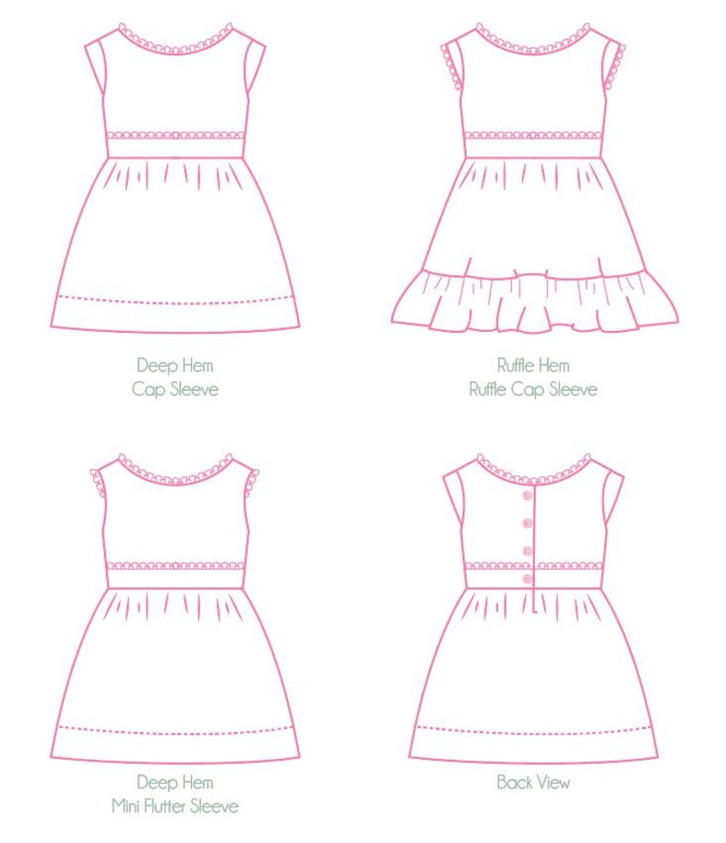 Lily Dress PDF Digital Sewing Pattern, Girls Dress Sewing Pattern, Baby Dress Sewing Pattern, Easter Dress, Cap sleeve, ruffles, image 9