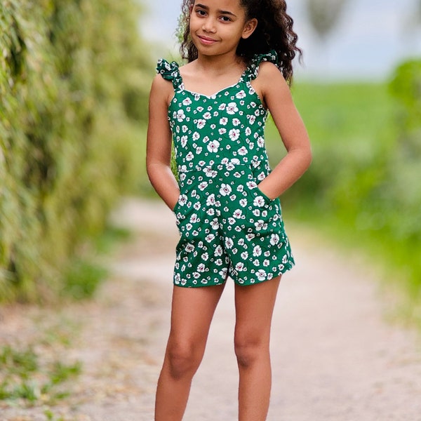 Hibiscus PDF Sewing Pattern Sizes 1-14 years - Knit Romper and Dress