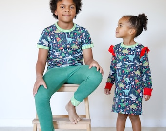 Peppermint PJs Child Sewing Pattern Knit Nightgown & Pants (PDF pattern)