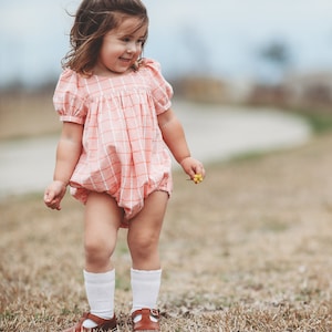 Petunia Baby Romper PDF Digital Sewing Pattern, newborn- 4 years, Baby Dress Sewing Pattern, Baby Romper Sewing Pattern, Puff sleeves