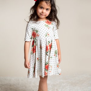 Wattle Knit Dress PDF Modello di cucito digitale taglie 1-14, Modello di vestito per ragazze, Vestito in maglia per ragazze, Vestito a maniche lunghe, Manica a cappuccio, Gonna a ruota