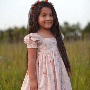 Marigold Top, Mini , Dress PDF Digital Sewing Pattern Girls Dress Sewing Pattern, Circle Skirt Dress, Tween style, puff sleeve