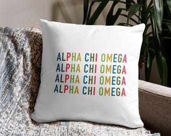 Alpha Chi Omega Brand Color Repeat Pillow