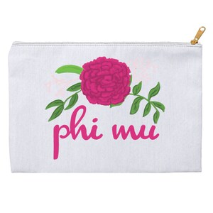 Phi Mu Cosmetic Bag | Phi Mu gift | Phi Mu pencil bag | Phi Mu pouch | Phi Mu bag