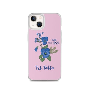 Tri Delta 1888 Founding Year Pink iPhone Case