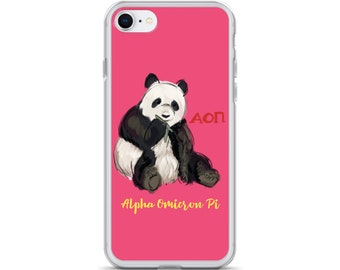 Alpha Omicron Pi Panda Mascot Pink iPhone Case