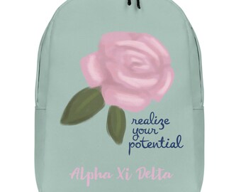 Alpha Xi Delta Realize Your Potential Green Backpack