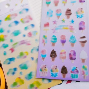 Tracing Sticker 2pcs ,daiso sticker_Ice cream /Cloud