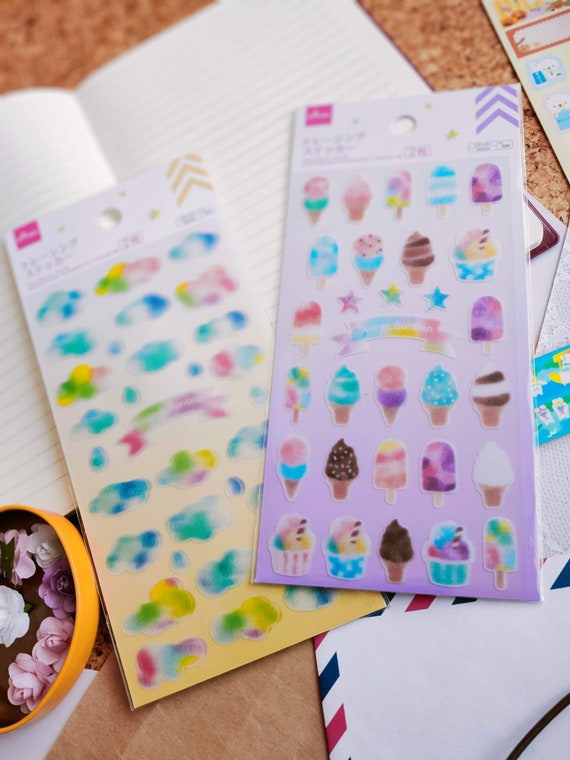 Tracing Sticker 2pcs ,daiso Sticker_ice Cream /cloud 